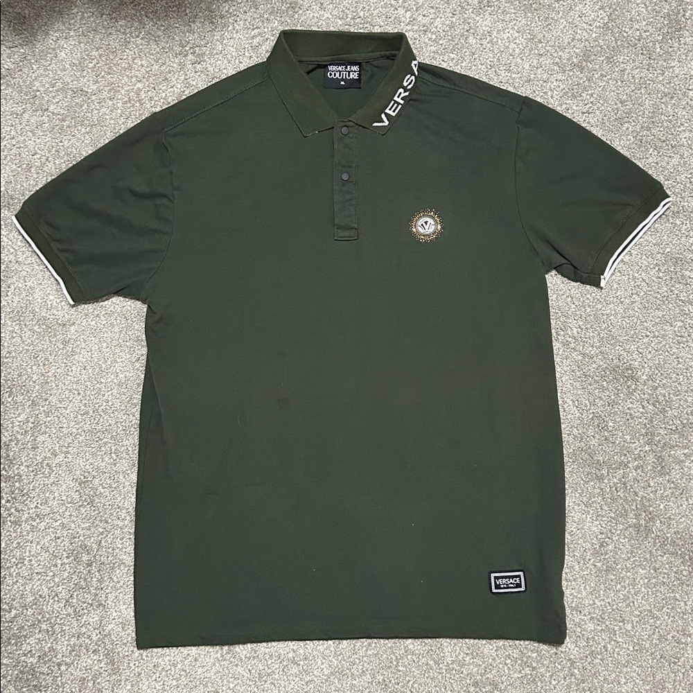 Vintage Versace Jeans Couture Green Polo Shirt